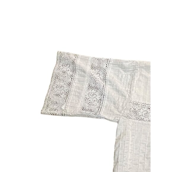 Vintage 80’s Lace Swimsuit Cover/Cardigan White Size L Bohemian Beach Coastal - Picture 4 of 9